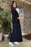 Fisherman Shimmer Cardigan Black